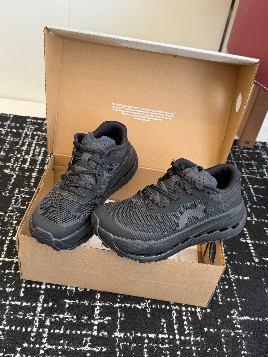 On Cloudmonster Unisex Road Running Sneakers Triple All Black Thick CloudTec Cushion Sport Shoes