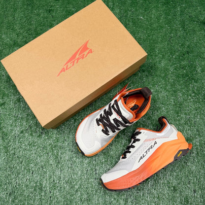 Altra Olympus 6 White Orange Brown Zero Drop Breathable Trail Running Sneakers