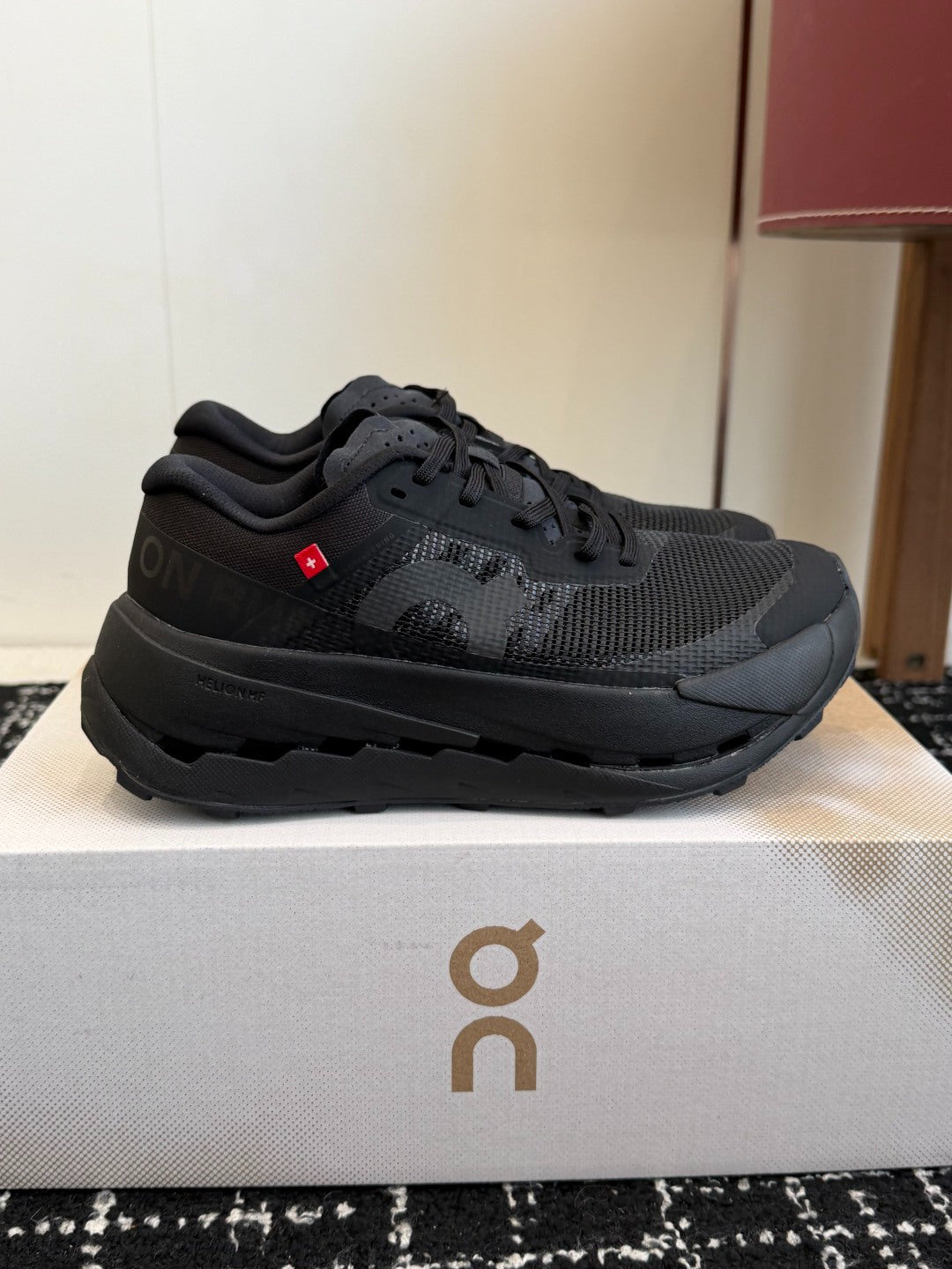On Cloudmonster Unisex Road Running Sneakers Triple All Black Thick CloudTec Cushion Sport Shoes
