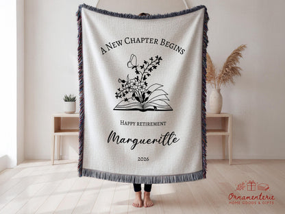 Customizable Retirement Blanket Custom Gift For Women Retired Nurse Teacher Doctor Personalizable Employee Goodbye Coworker Farewell Present