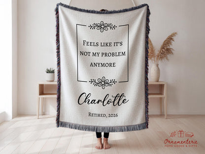 Customizable Retirement Blanket Custom Gift For Women Retired Nurse Teacher Doctor Personalizable Employee Goodbye Coworker Farewell Present