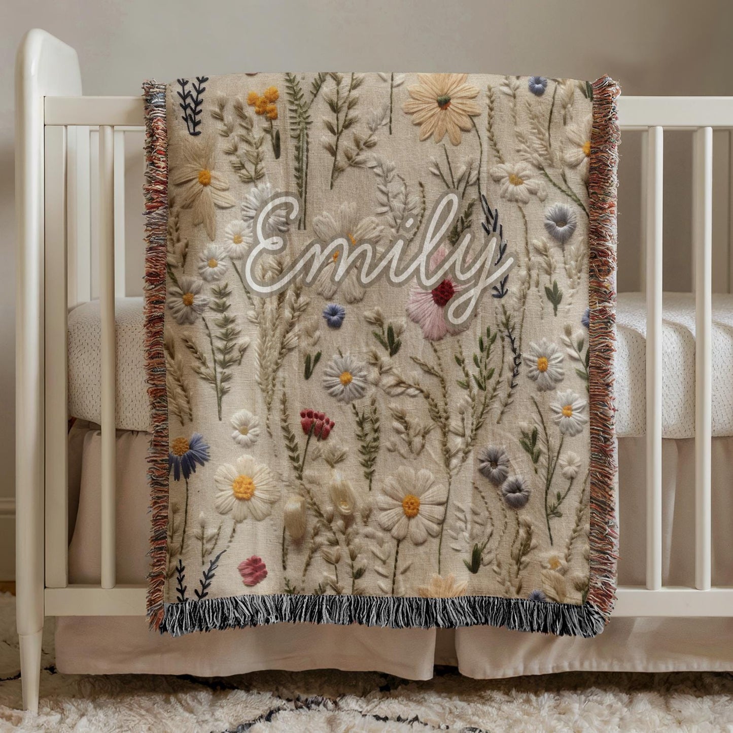 Senior 2026 Graduation Blanket, Floral Gift for Daughter, Personalized High School Keepsake 016