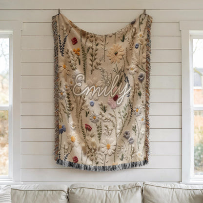 Senior 2026 Graduation Blanket, Floral Gift for Daughter, Personalized High School Keepsake 016