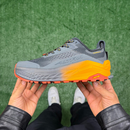 Altra Olympus 6 Grey Orange Yellow Zero Drop Breathable Trail Running Sneakers