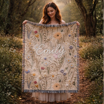 Senior 2026 Graduation Blanket, Floral Gift for Daughter, Personalized High School Keepsake 016