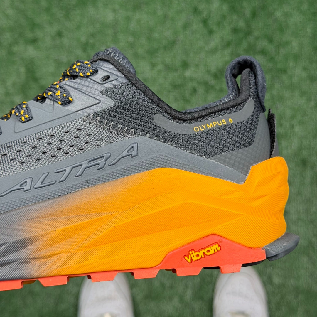 Altra Olympus 6 Grey Orange Yellow Zero Drop Breathable Trail Running Sneakers
