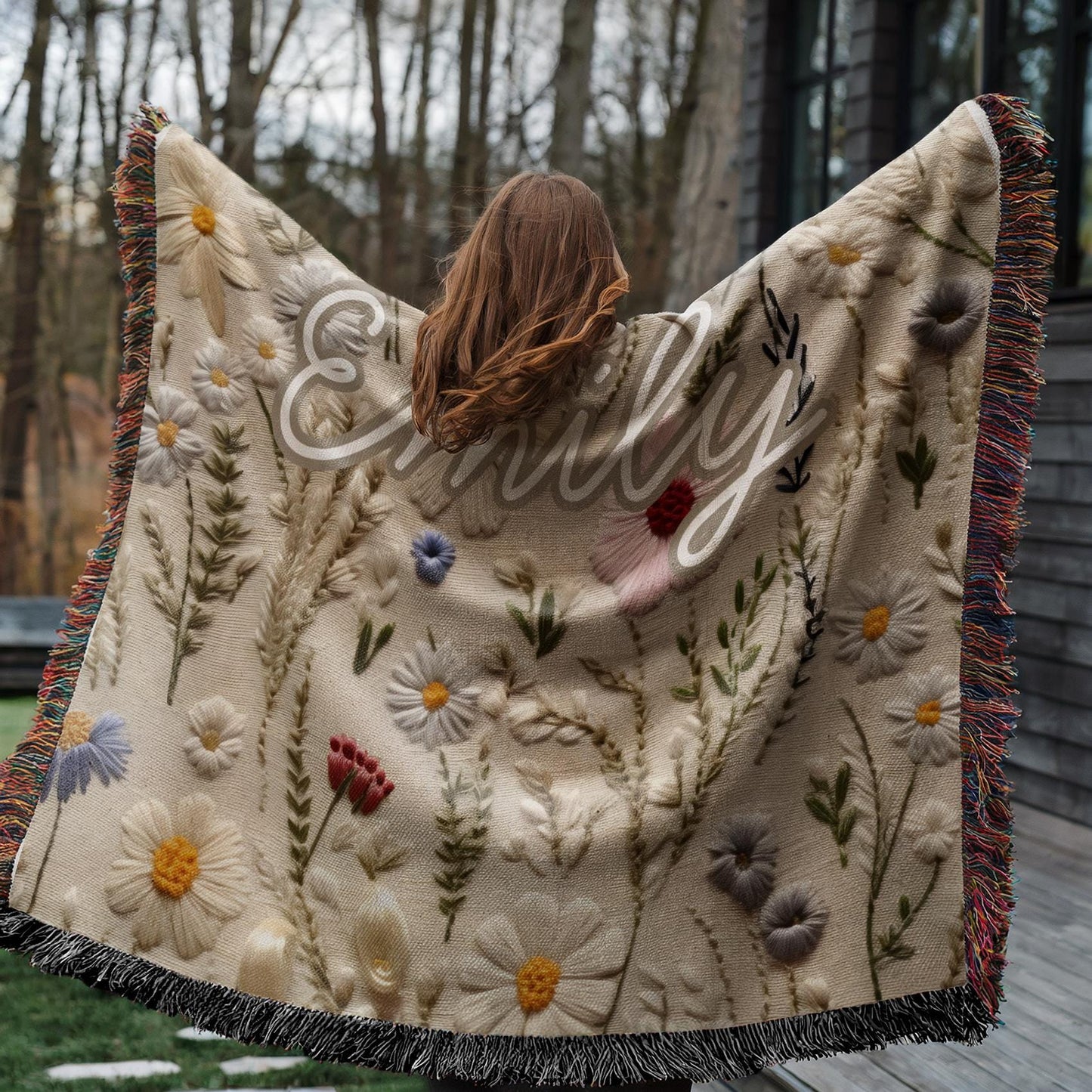 Senior 2026 Graduation Blanket, Floral Gift for Daughter, Personalized High School Keepsake 016