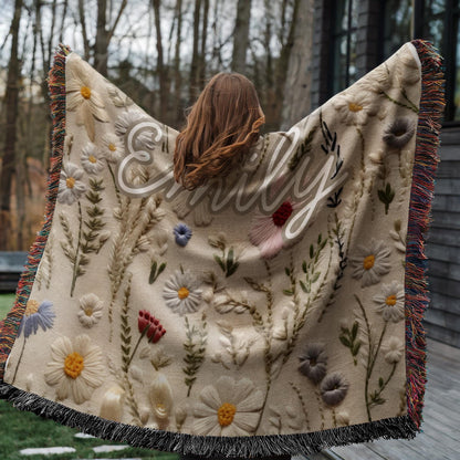 Senior 2026 Graduation Blanket, Floral Gift for Daughter, Personalized High School Keepsake 016