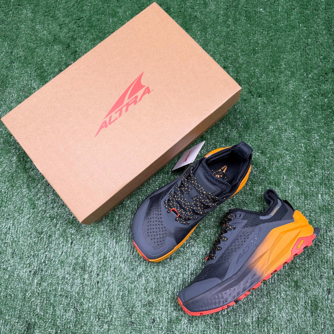 Altra Olympus 6 Grey Orange Yellow Zero Drop Breathable Trail Running Sneakers