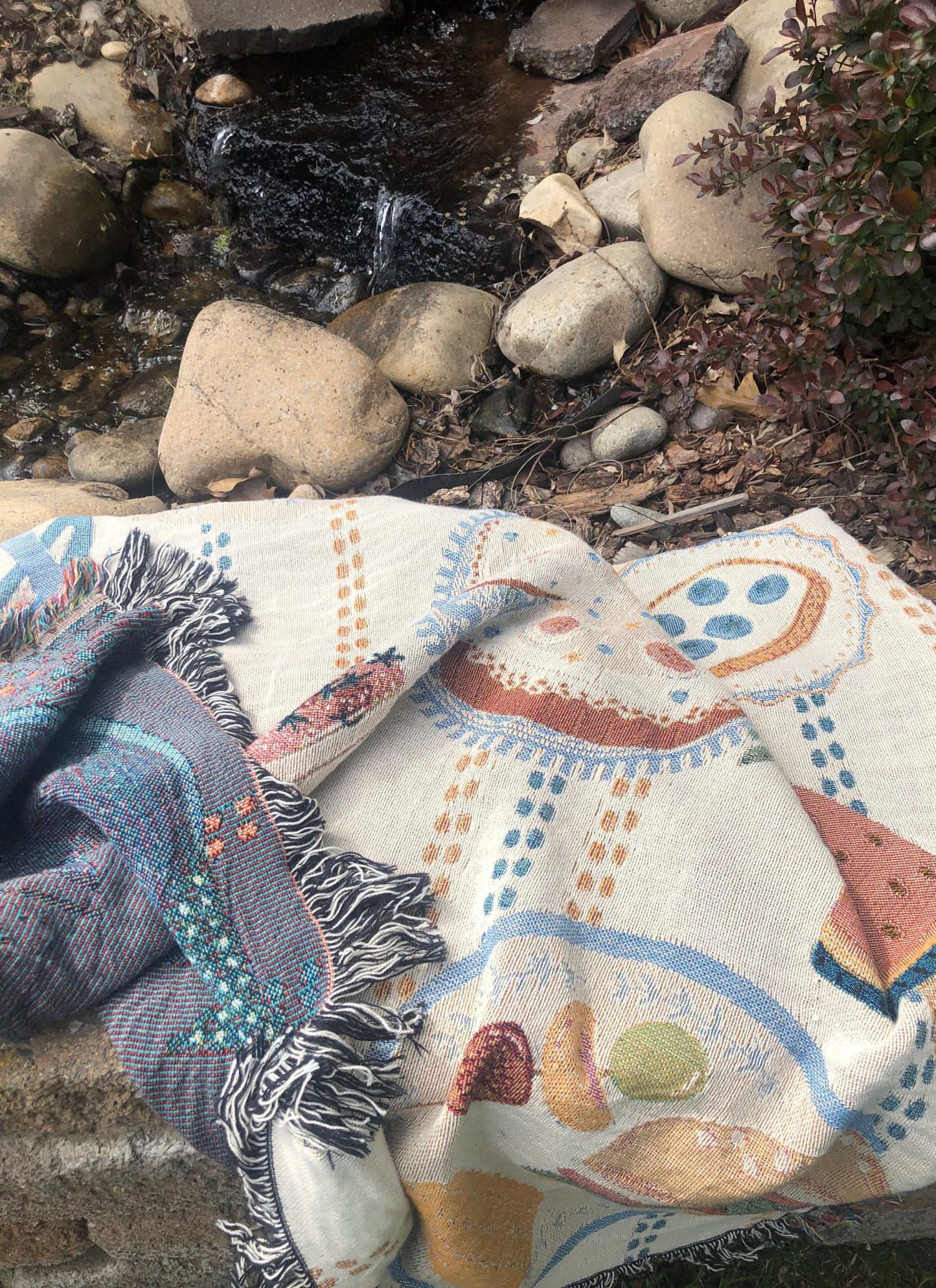 Personalized Woven Picnic Blanket, Beach Blanket Throw, Cottagecore, Food Art, Unique Custom Blanket, Family Gift, Christmas gift for family