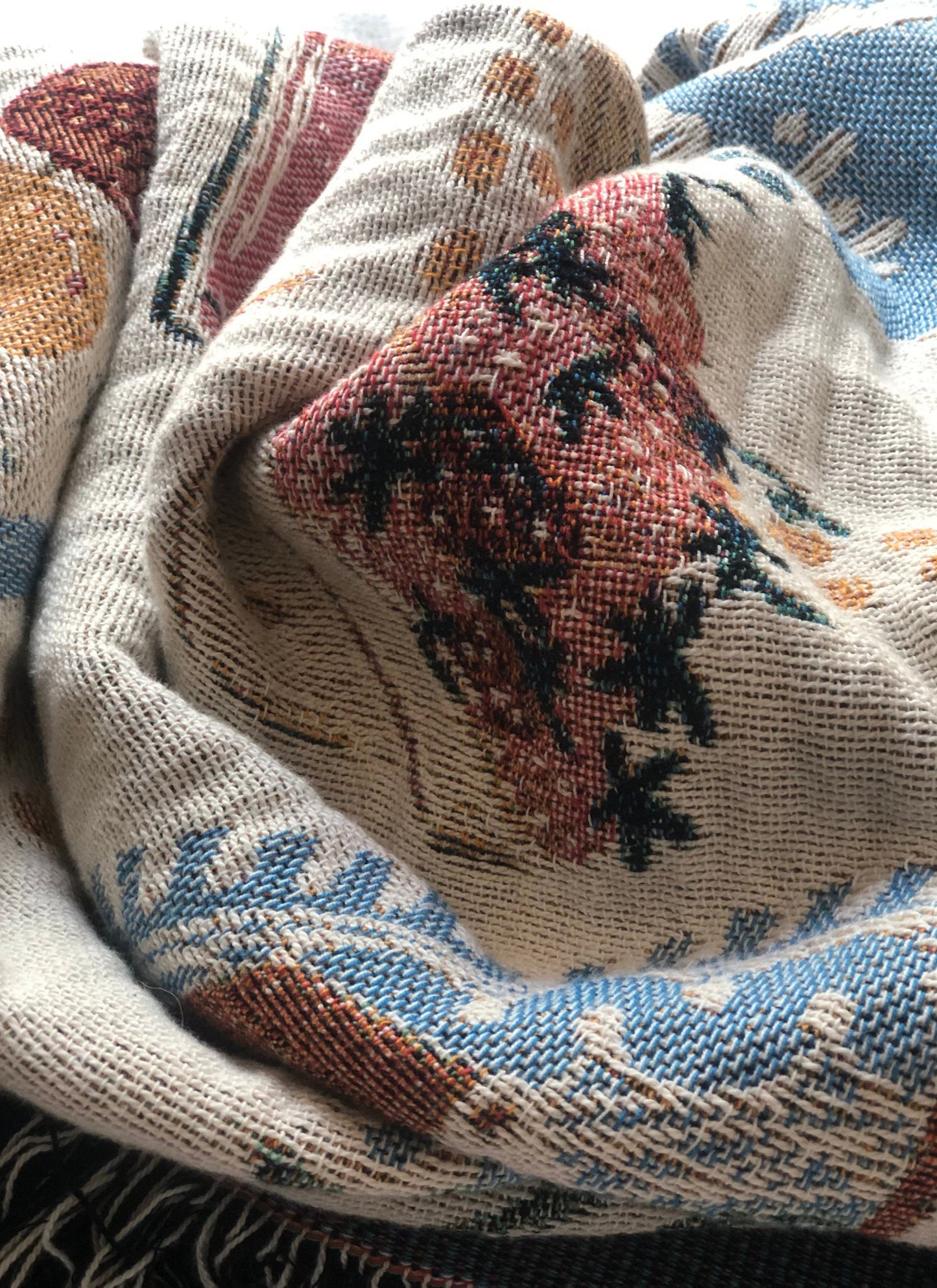 Personalized Woven Picnic Blanket, Beach Blanket Throw, Cottagecore, Food Art, Unique Custom Blanket, Family Gift, Christmas gift for family