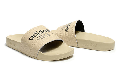 Adidas Originals Adilette Beige/Black Logo Slide Sandals GX6963