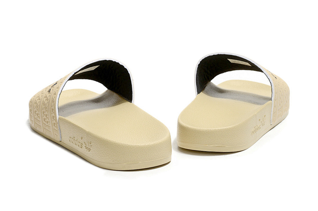 Adidas Originals Adilette Beige/Black Logo Slide Sandals GX6963