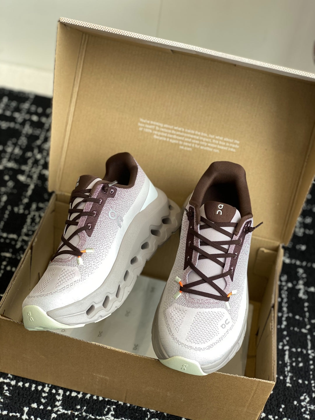 Cloudtilt Cushioned Running Sneakers Pale Pink Brown Gradient Breathable Mesh Sport Shoes Unisex