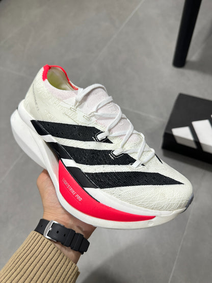 Adidas ADIZERO ADIOS PRO 4 (Cloud White / Black / Red colorway)