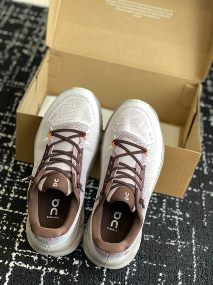 Cloudtilt Cushioned Running Sneakers Pale Pink Brown Gradient Breathable Mesh Sport Shoes Unisex