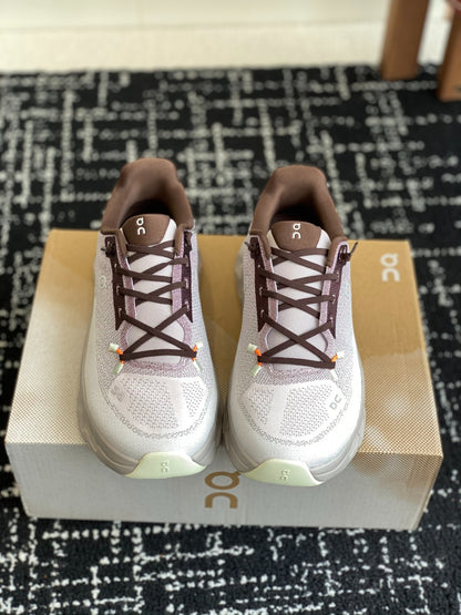 Cloudtilt Cushioned Running Sneakers Pale Pink Brown Gradient Breathable Mesh Sport Shoes Unisex
