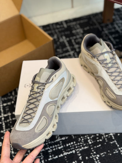 On Cloudnova Vintage Taupe Retro Suede All-Day Comfort Cloud Foam Walking Sneakers
