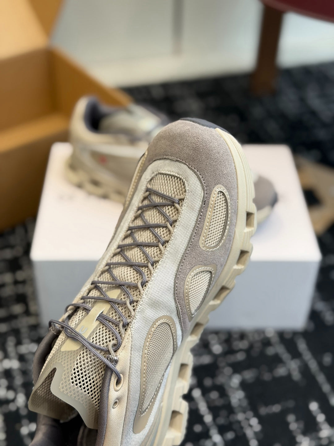 On Cloudnova Vintage Taupe Retro Suede All-Day Comfort Cloud Foam Walking Sneakers