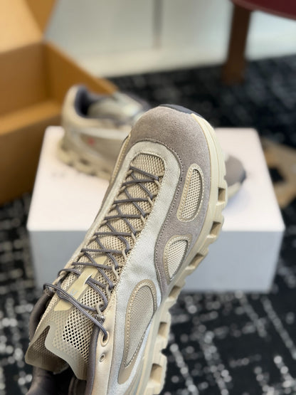 On Cloudnova Vintage Taupe Retro Suede All-Day Comfort Cloud Foam Walking Sneakers