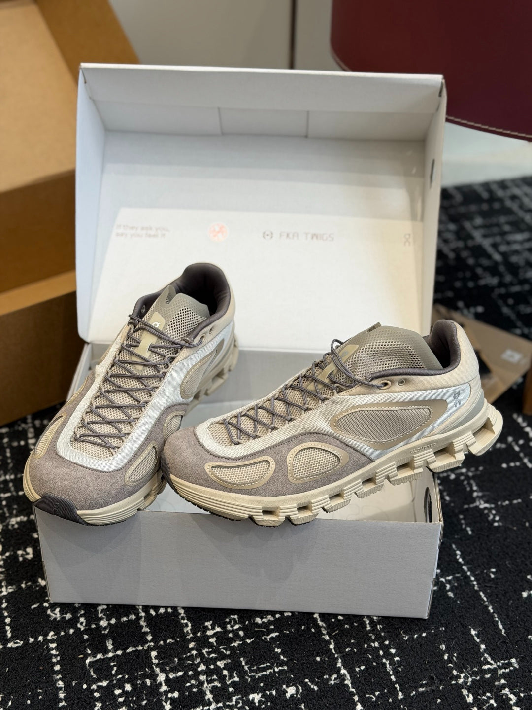 On Cloudnova Vintage Taupe Retro Suede All-Day Comfort Cloud Foam Walking Sneakers