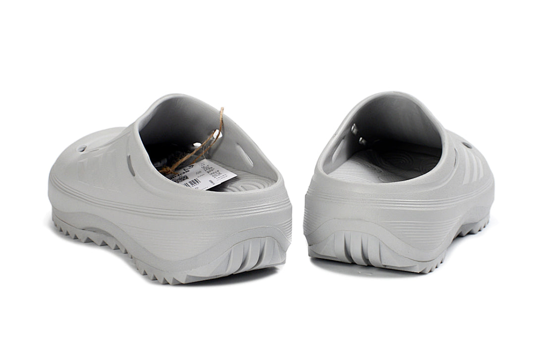 Adidas Adilette Platform Clogs Light Grey Slip-On Recovery Shoes JH9854