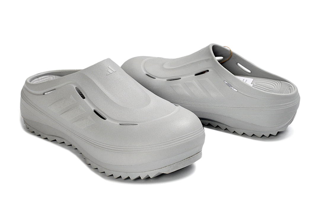 Adidas Adilette Platform Clogs Light Grey Slip-On Recovery Shoes JH9854