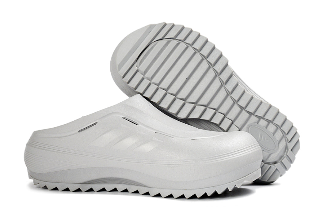 Adidas Adilette Platform Clogs Light Grey Slip-On Recovery Shoes JH9854
