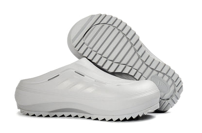 Adidas Adilette Platform Clogs Light Grey Slip-On Recovery Shoes JH9854
