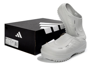 Adidas Adilette Platform Clogs Light Grey Slip-On Recovery Shoes JH9854