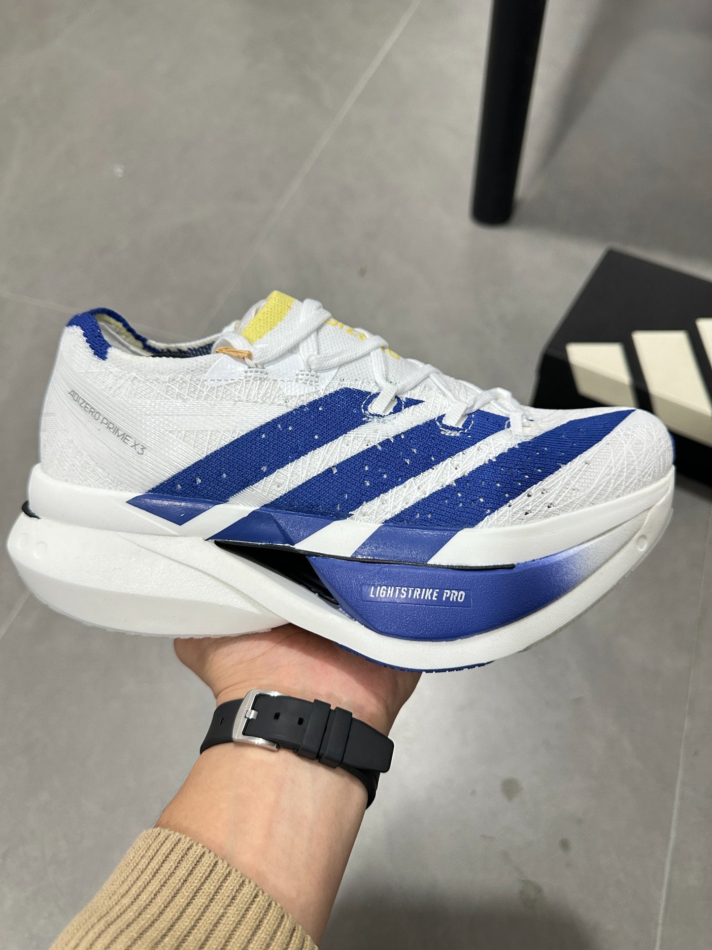 Adidas Adizero Prime X3 Strung Shoes White|Blue