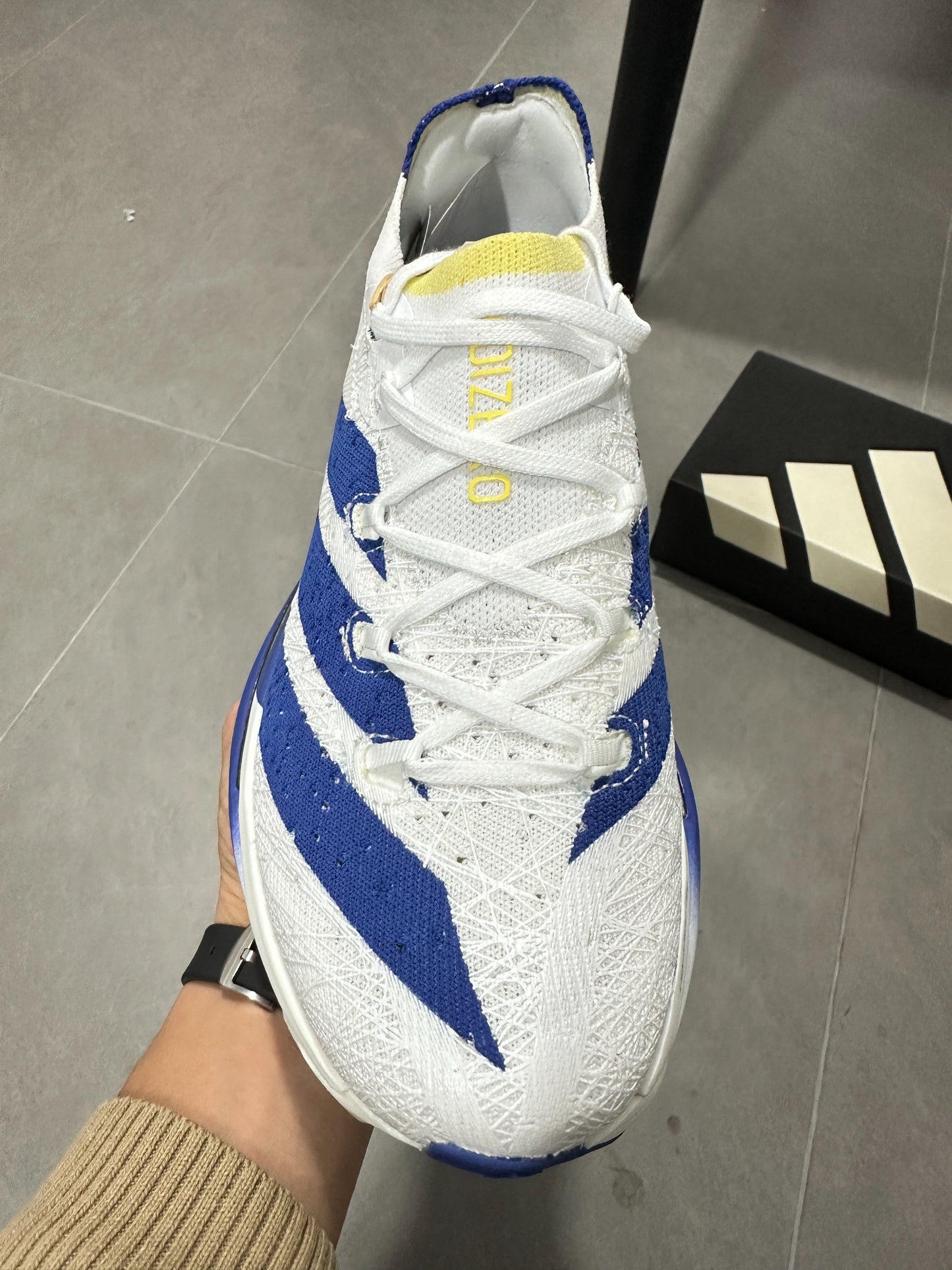 Adidas Adizero Prime X3 Strung Shoes White|Blue