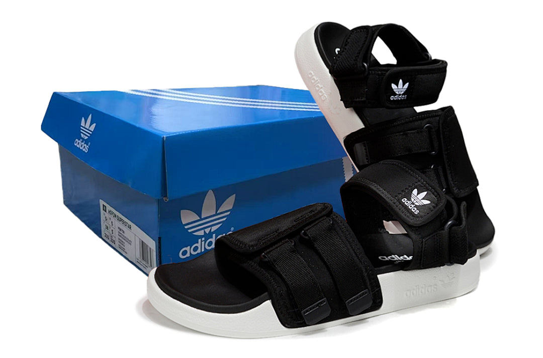 Adidas Originals Adilette 4-Strap Sandals Black White GZ8826