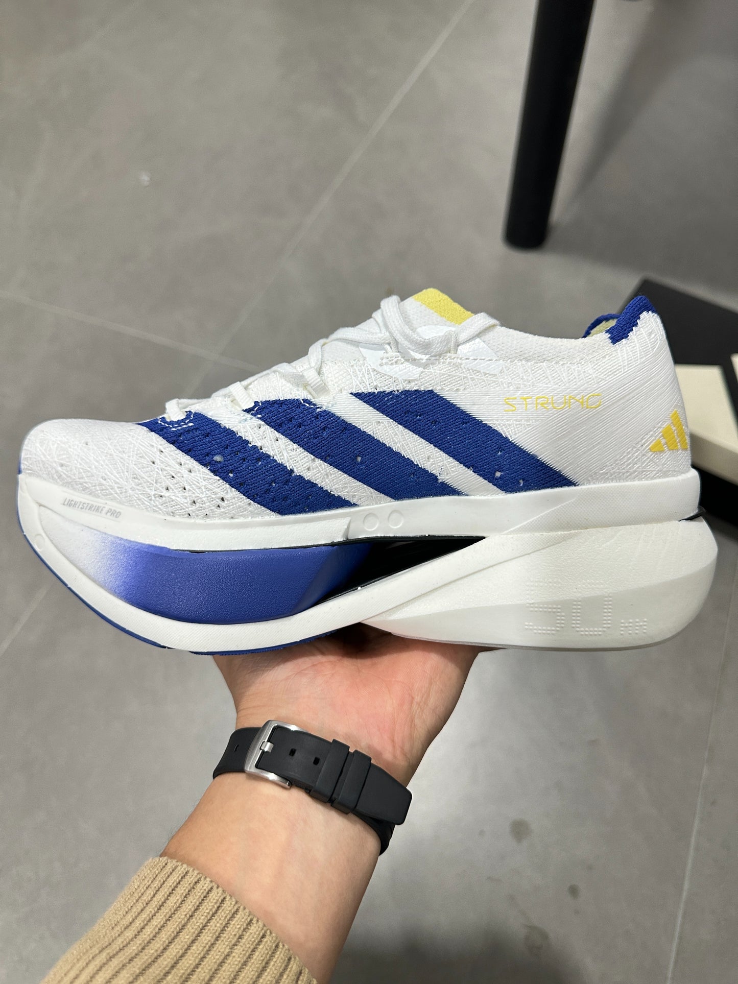 Adidas Adizero Prime X3 Strung Shoes White|Blue