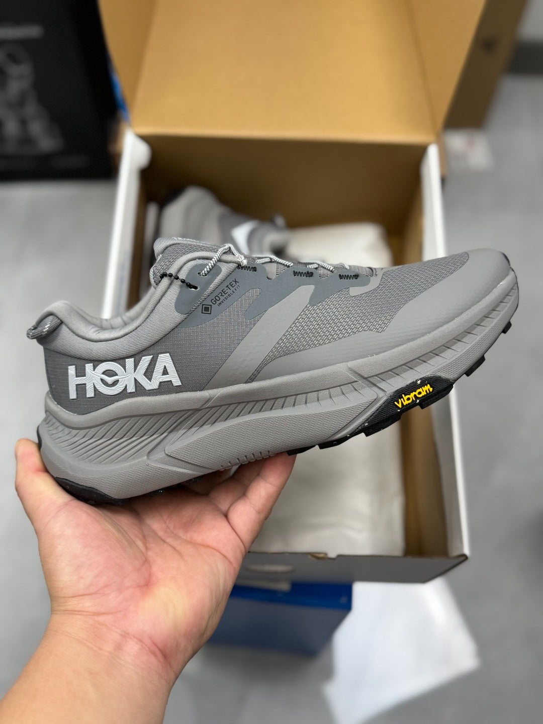 Hoka Transport GTX Cement gray-green