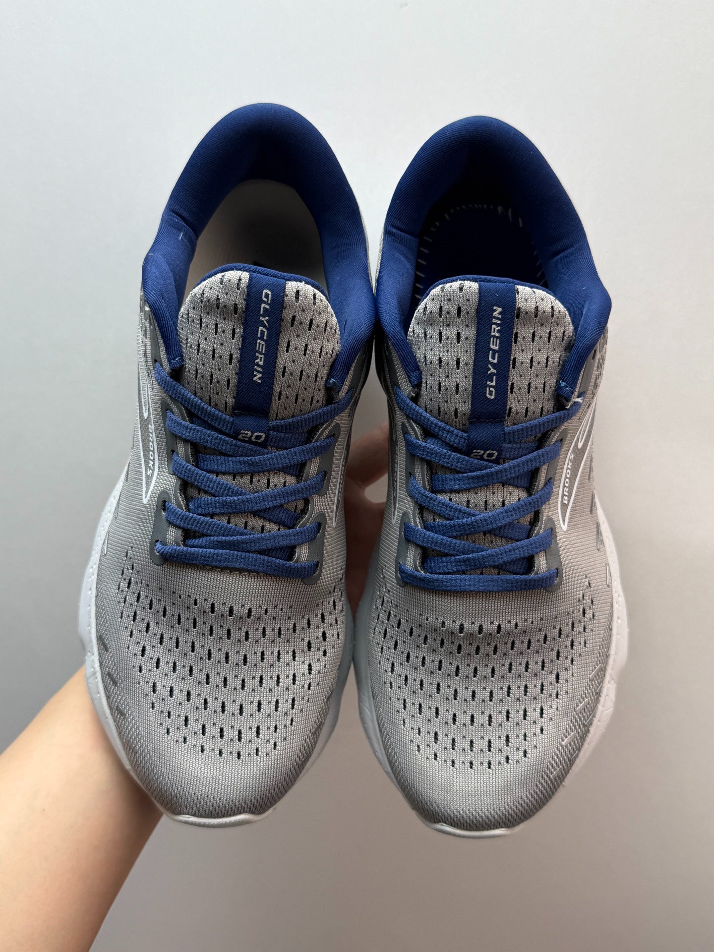 Brooks Men's Glycerin 20 Neutral Road Running Shoes (Grey/Blue/White)