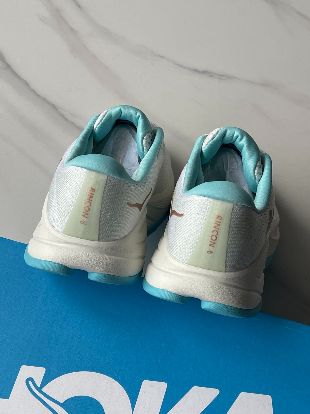 Hoka Rincon 4 Running Shoe White | Ice Blue